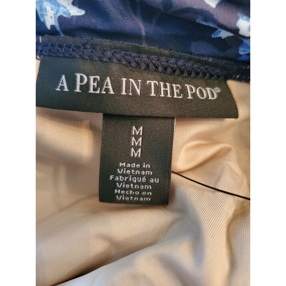 A PEA IN THE POD Maternity Swimsuit Medium Navy Blue NWT Floral Ruffle Beach - Picture 14 of 16